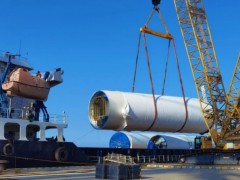 大连中远海运物流供应链完成庄河海上风电项目阶段性塔筒设备运输